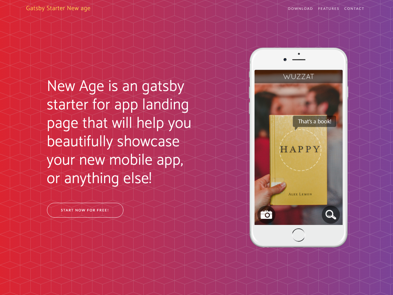 Gatsby Starter Newage screenshot