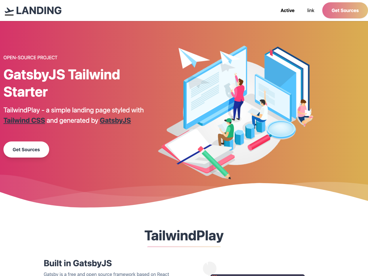 Gatsby Starter Tailwindplay screenshot