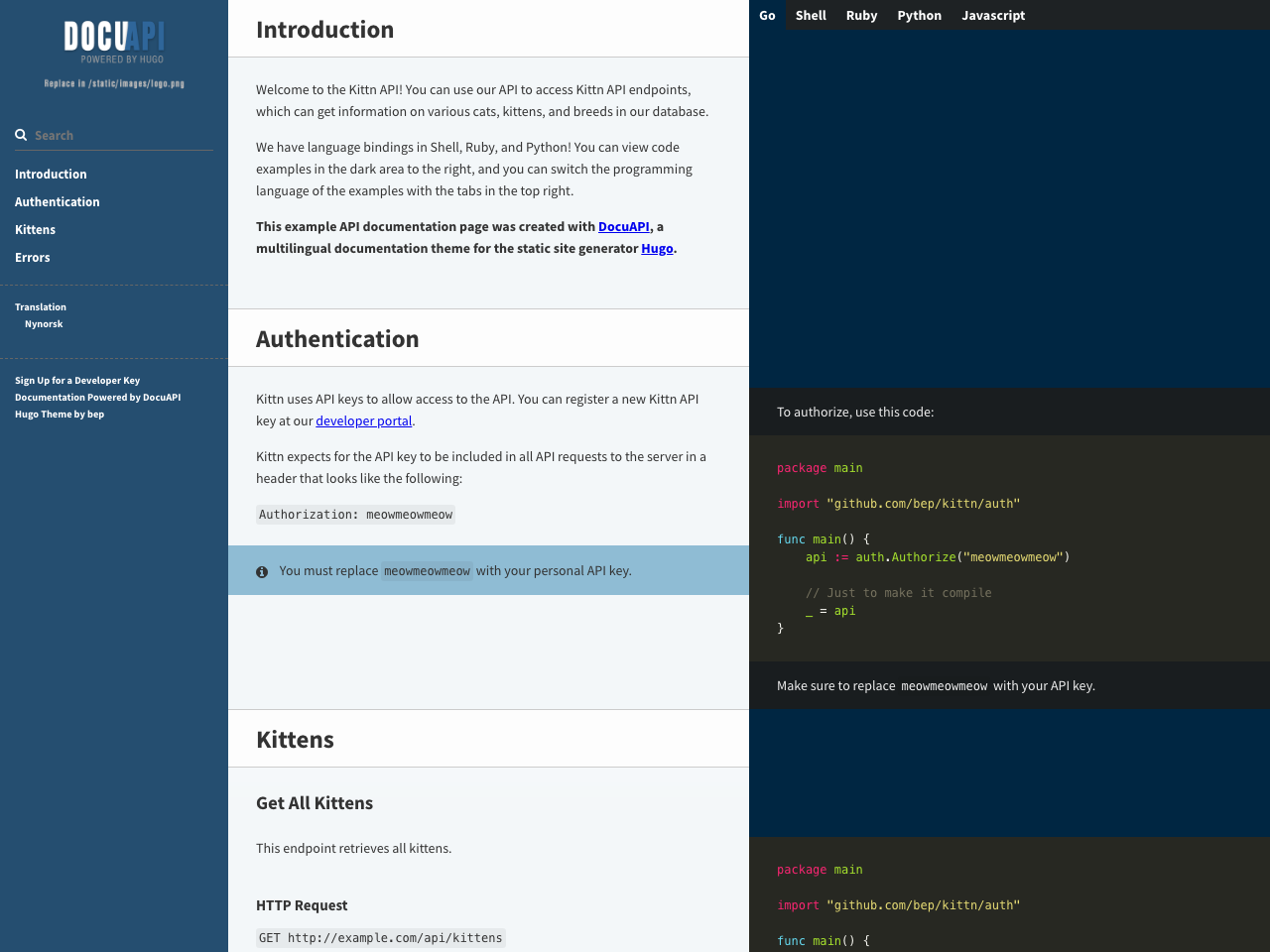 DocuAPI screenshot