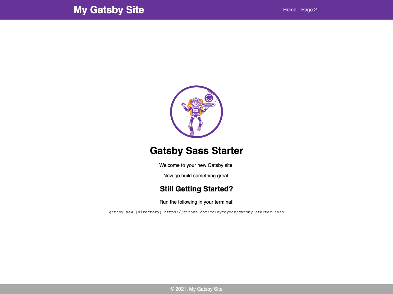 Gatsby Starter Sass screenshot