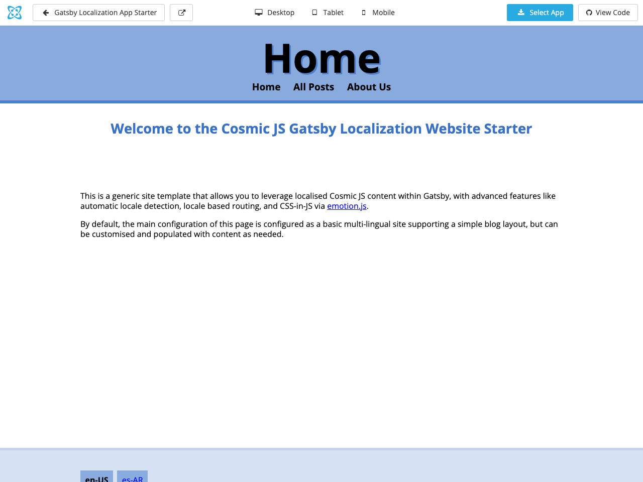 Localization App Starter screenshot