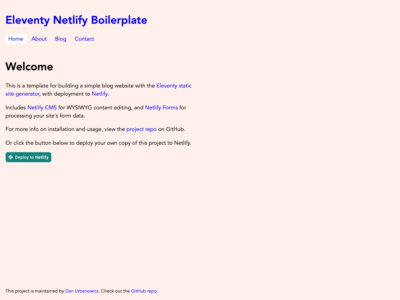 Eleventy DecapCMS Boilerplate screenshot