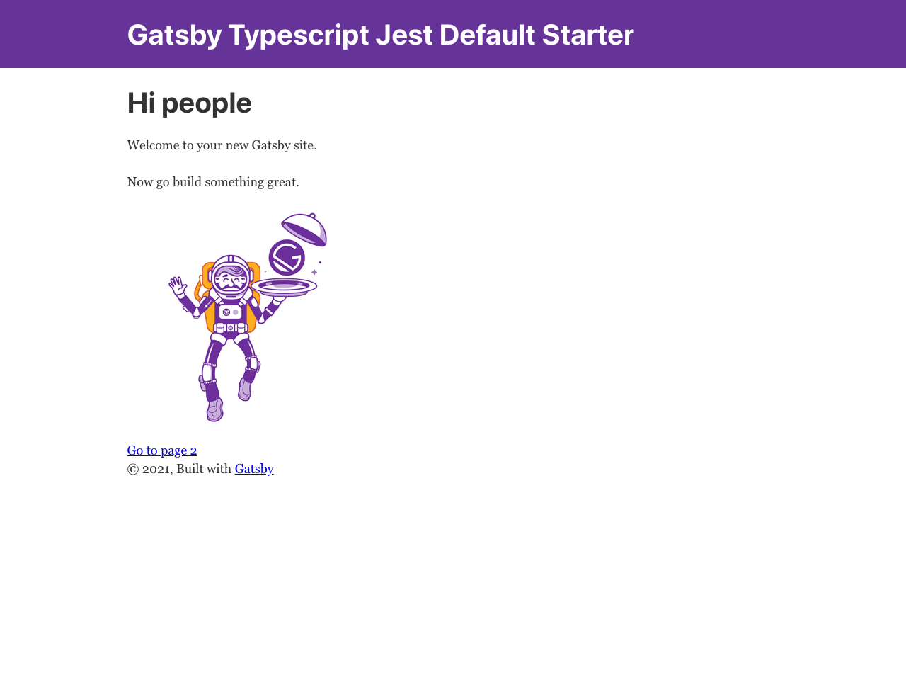Gatsby Typescript Jest screenshot