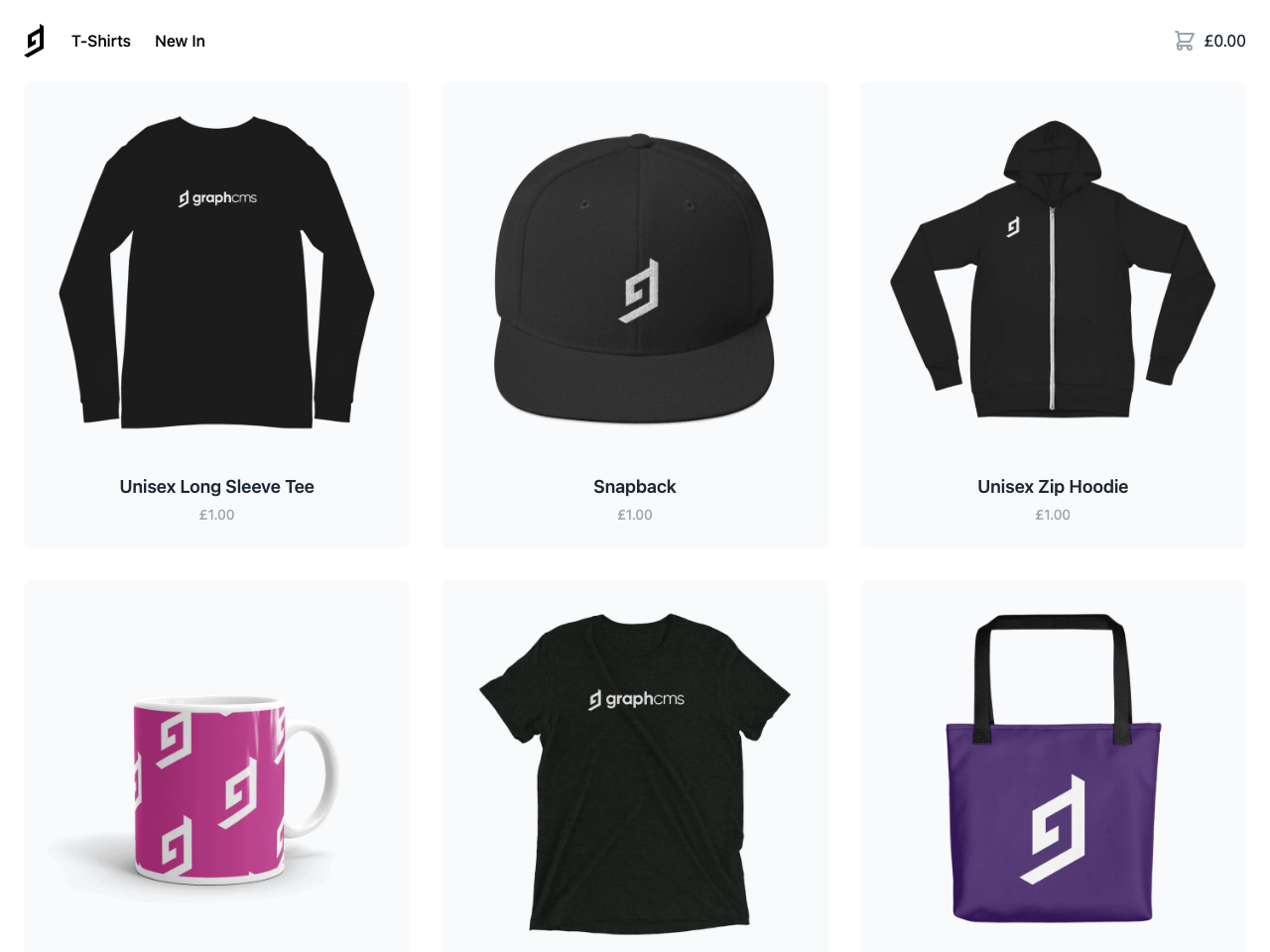 GraphCMS eCommerce Storefront screenshot