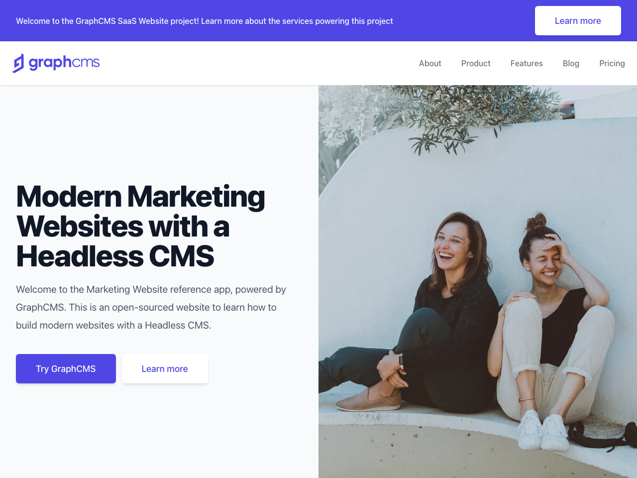 GraphCMS Marketing Website screenshot