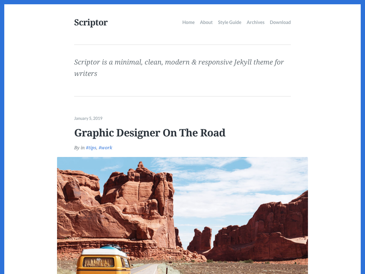 Scriptor Jekyll Theme screenshot
