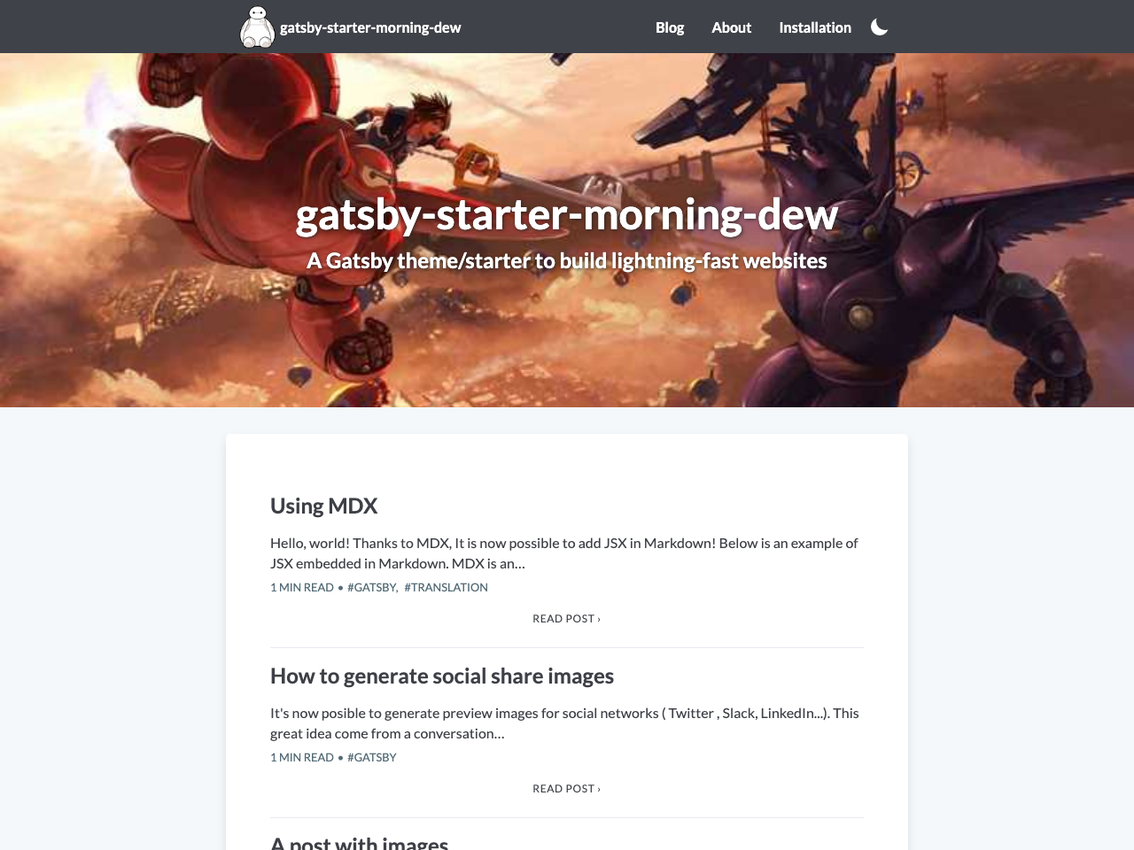 Gatsby Morning Dew screenshot