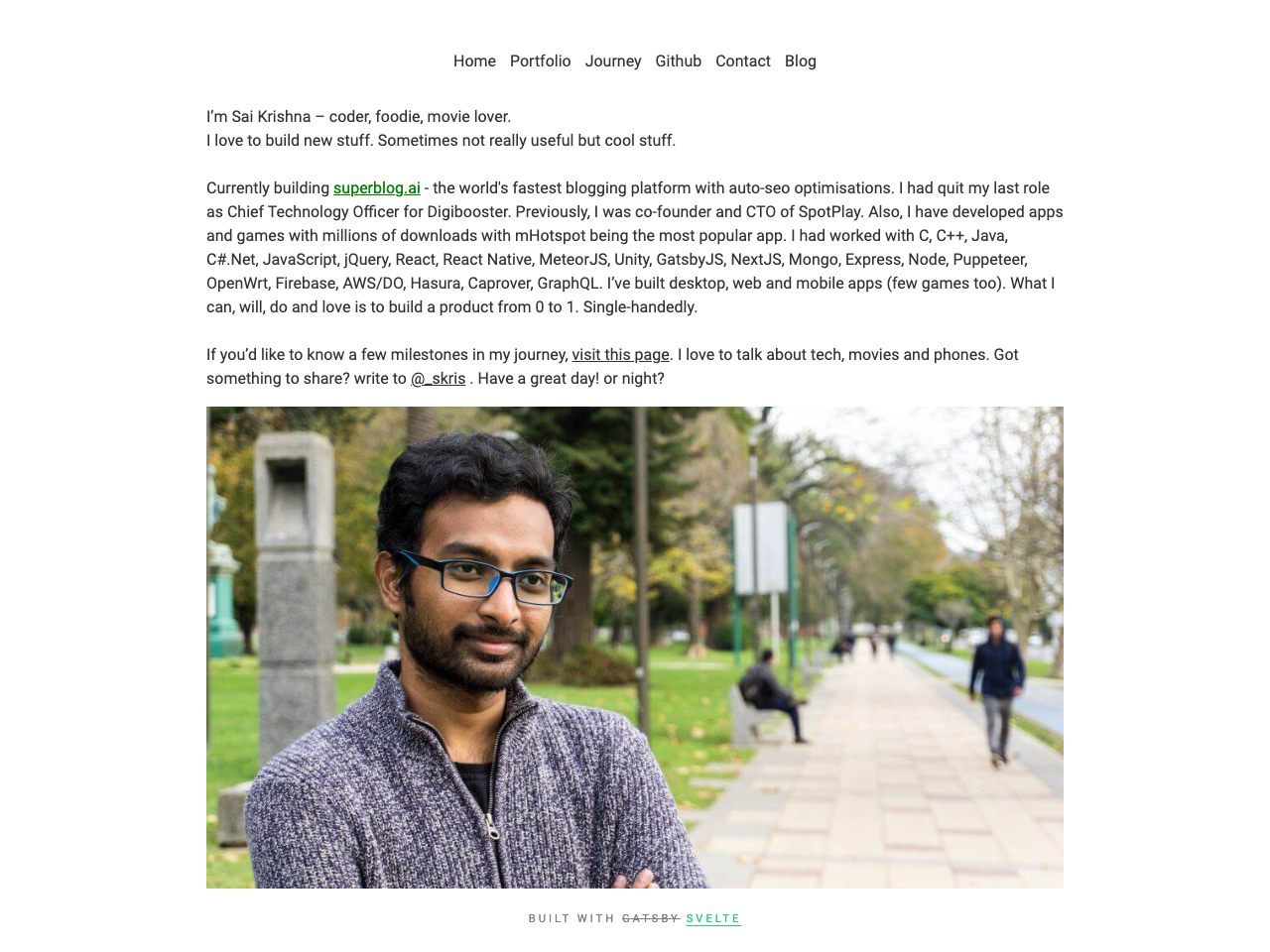 Gatsby Minimal Portfolio Blog screenshot