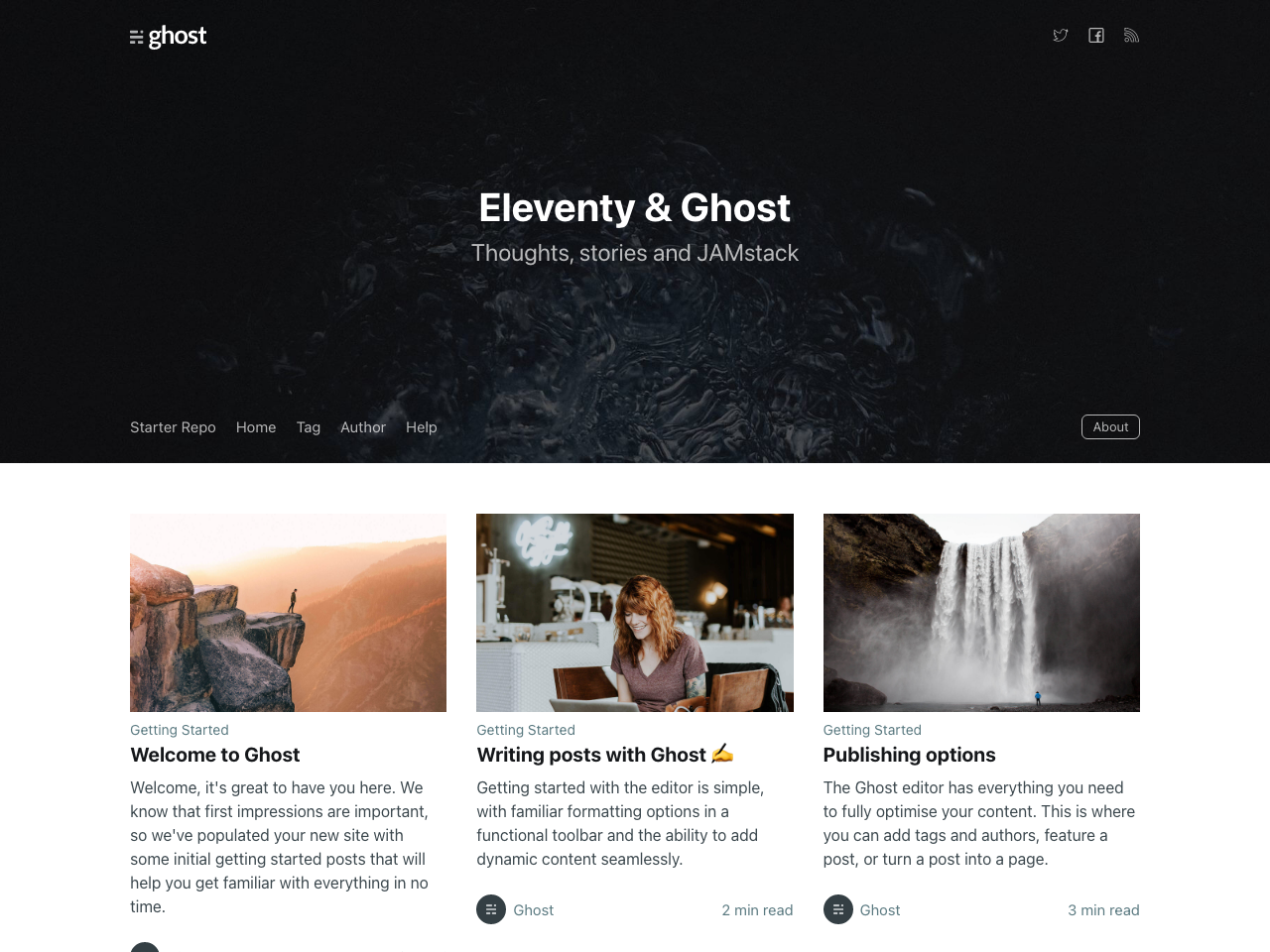 Eleventy Starter Ghost screenshot