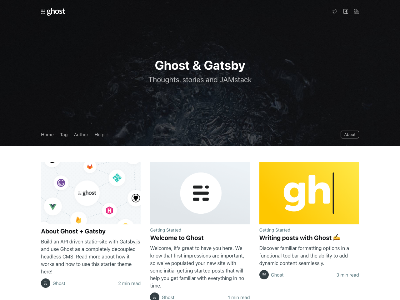 Gatsby Starter Ghost screenshot