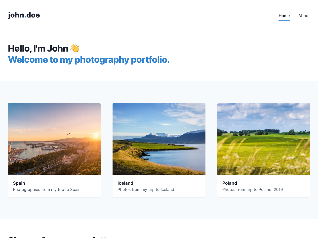 Portfolio theme for Gatsby screenshot