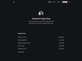 Hugo blog awesome screenshot