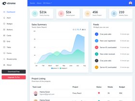 Xtreme NextJs Free Admin Template screenshot